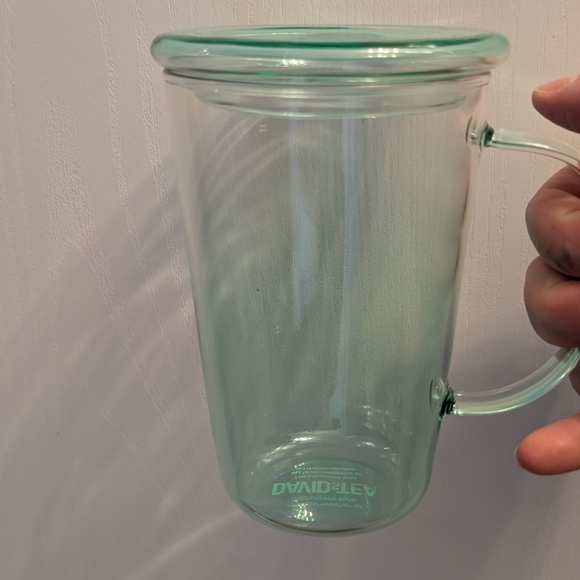 Davidstea Other - David's Tea - Clear Green Gradient Glass Mug with Handle